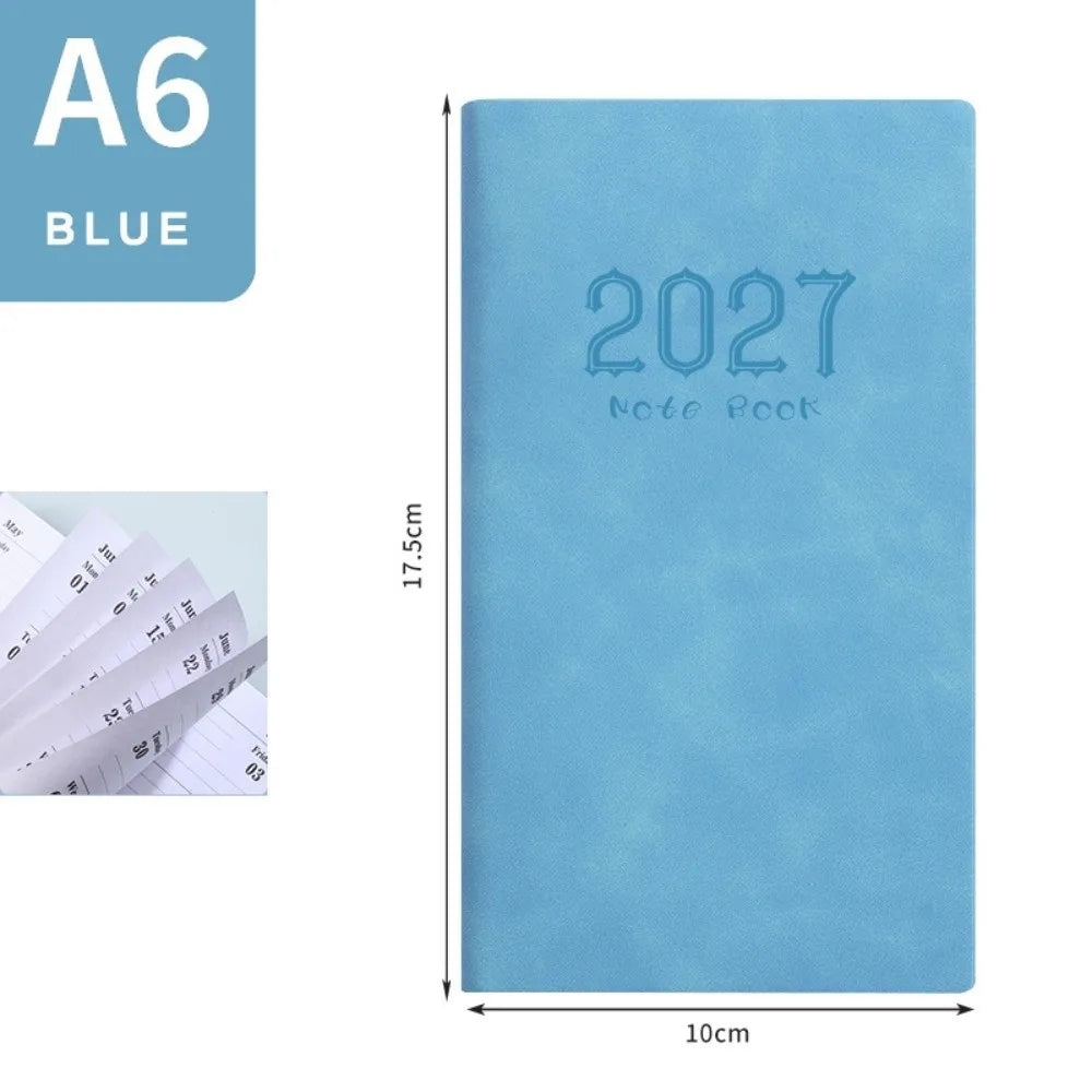 Pocket Design 2027 A6 Planner Notebook Portable Lightweight Smooth Writing Surface Daily Weekly Journal Premium Thick Paper