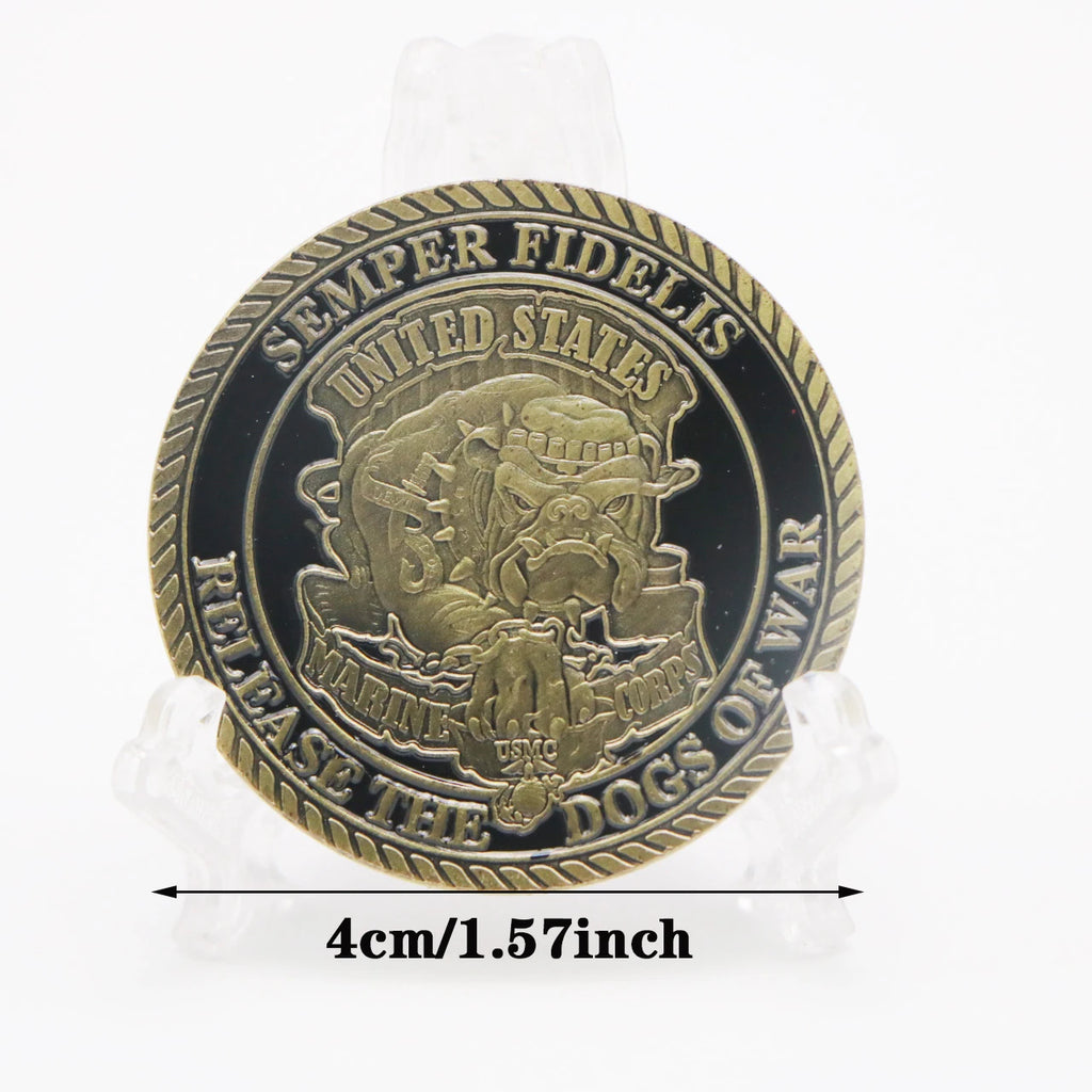 United States Marine Corps USMC Souvenir Semper Fidelis Military Coin Navy Coin Collection Copper Plated Commemorative Coin