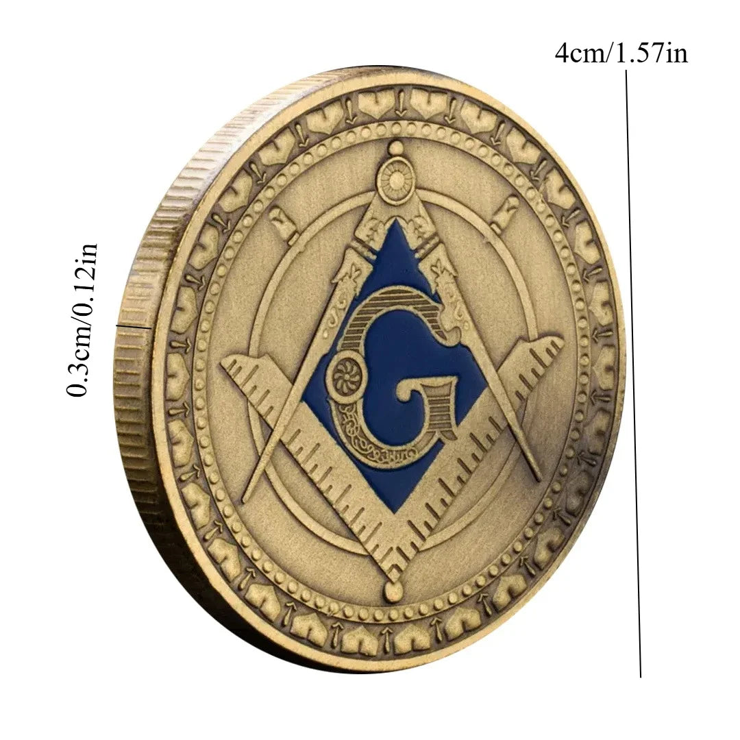 The Freemason Copper Plated Souvenirs Coin Masonic Free Mason Commemorative Coin Challenge Coins
