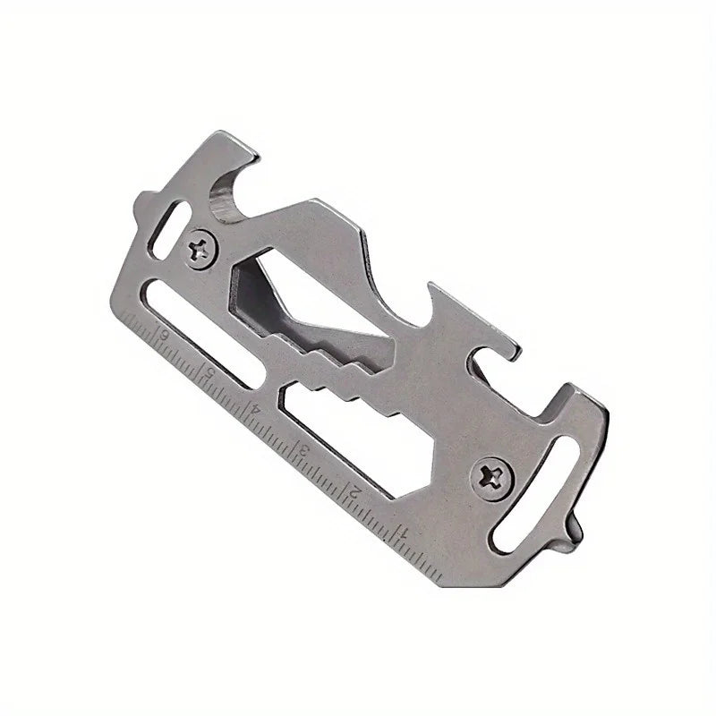 1Set Stainless Steel Outdoor Multi-function Key Holder Flat-head Phillips Screwdriver Bottle Opener Key Holder