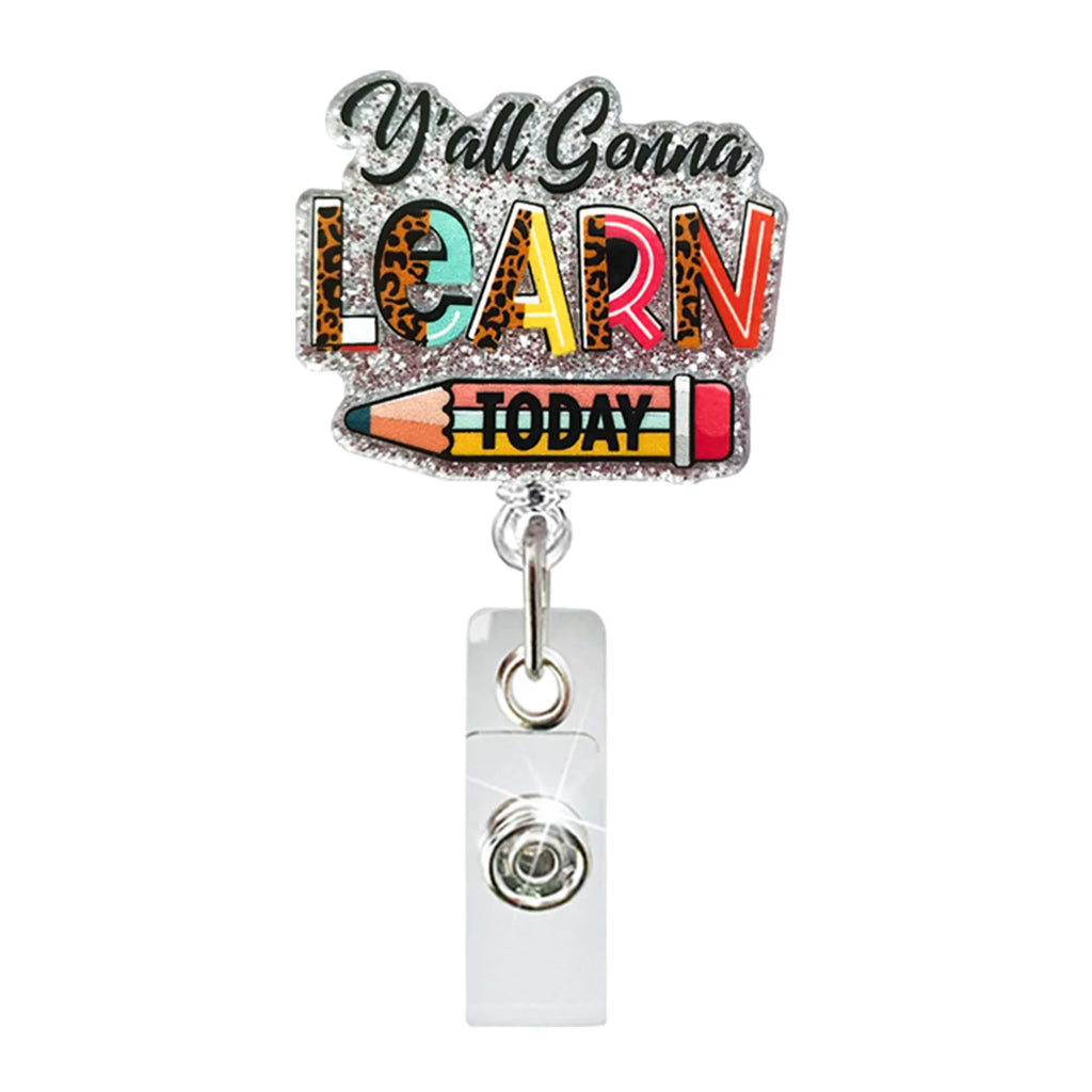 Acrylic Brain Baby Cat Coffee Cup Medical Rotatable Id Badge Holder Retractable Badge Reel Gift For Doctor Nurse Key Chain Tools