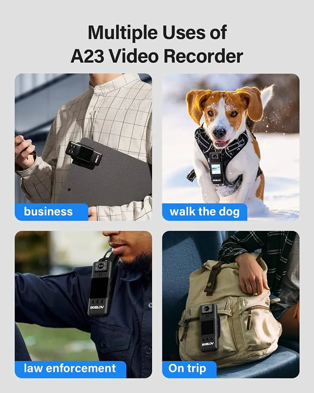 BOBLOV Mini Camera A23 HD1080P 180 Rotating len Video Recorder Infrared Night Vision Small Camcorder Police Body Cam