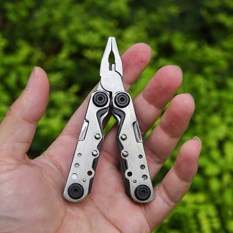 11-in-1 Multi-Tool Pliers Stainless Steel, Folding EDC Pocket Multitool with Knife & Screwdriver for Camping Hiking Survival