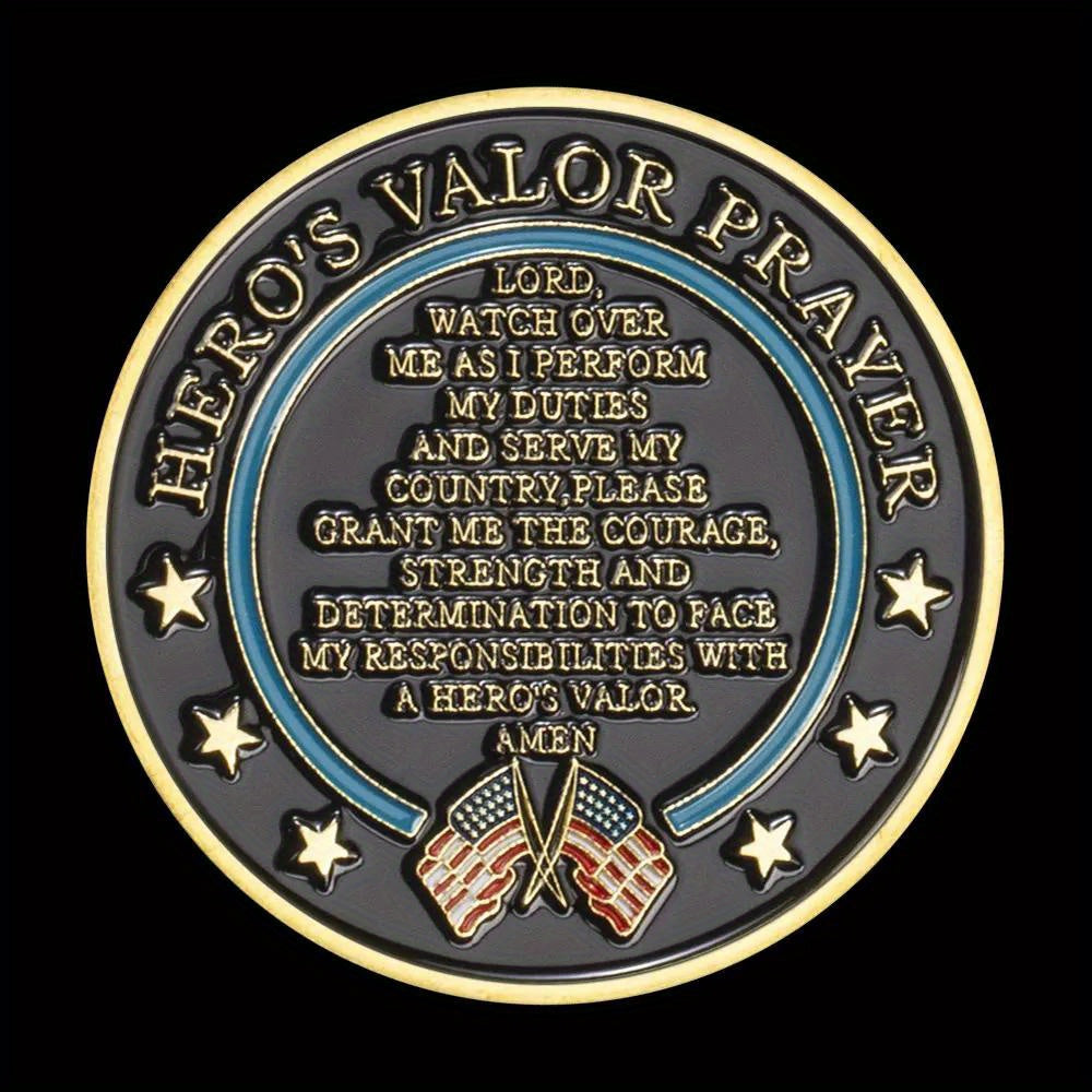 United States Coast Guard Challenge Coin and HeroValor Prayer for Courge Coins Golden Plated Souvenirs Decors Commemorative Coin