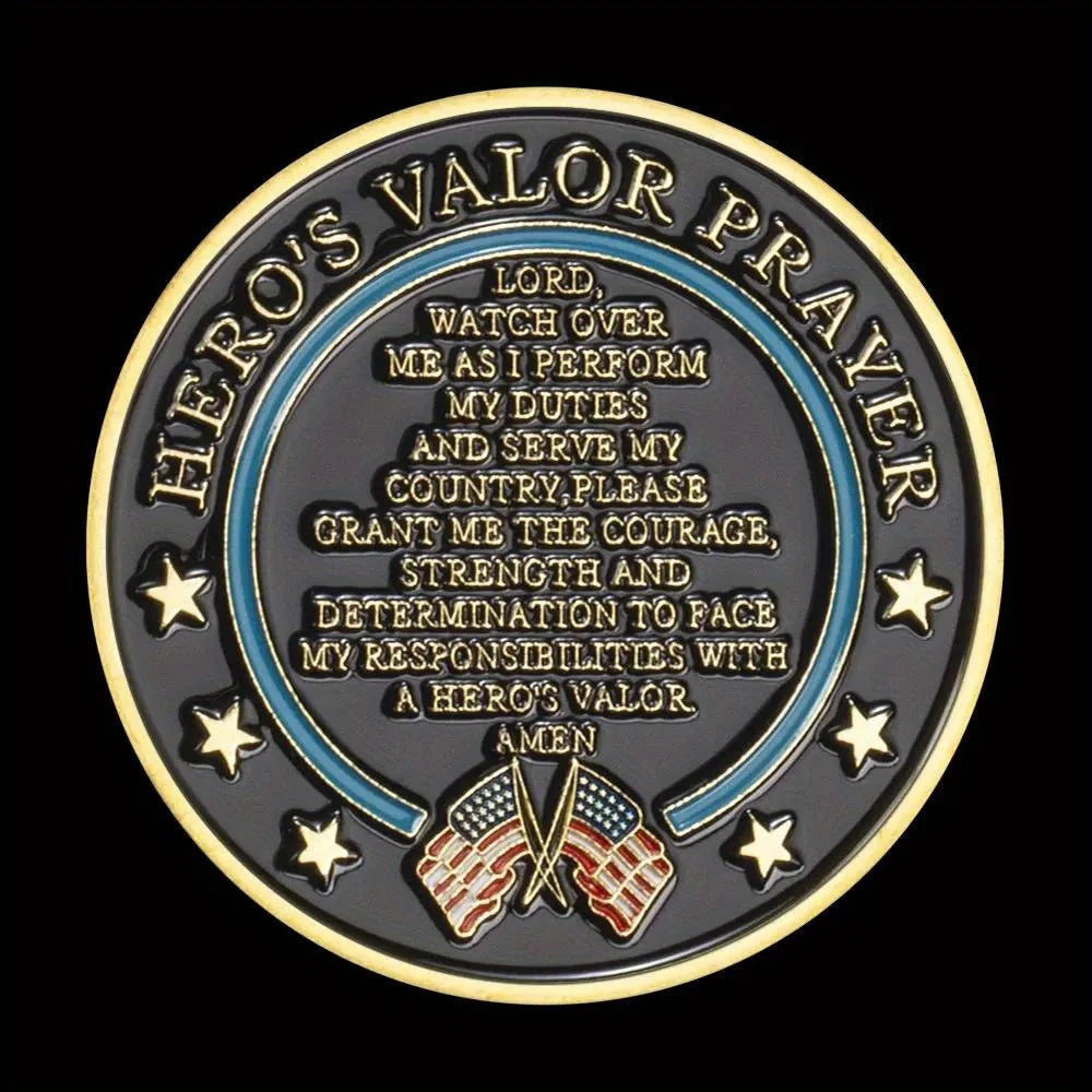 United States Coast Guard Challenge Coin and HeroValor Prayer for Courge Coins Golden Plated Souvenirs Decors Commemorative Coin