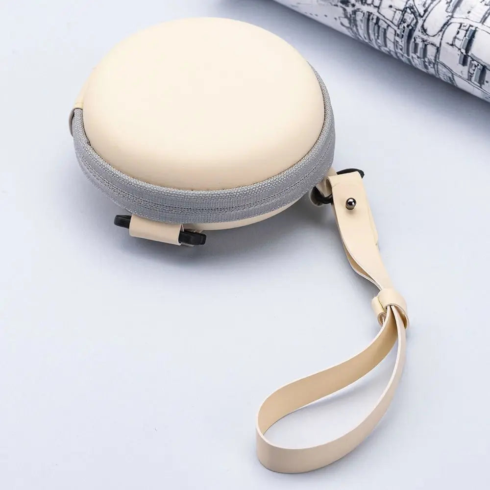 Foldable Round Sunglasses Storage Case Retro Fashion Beige Eyeglasses Pouch EVA Folding Glasses Case Portable