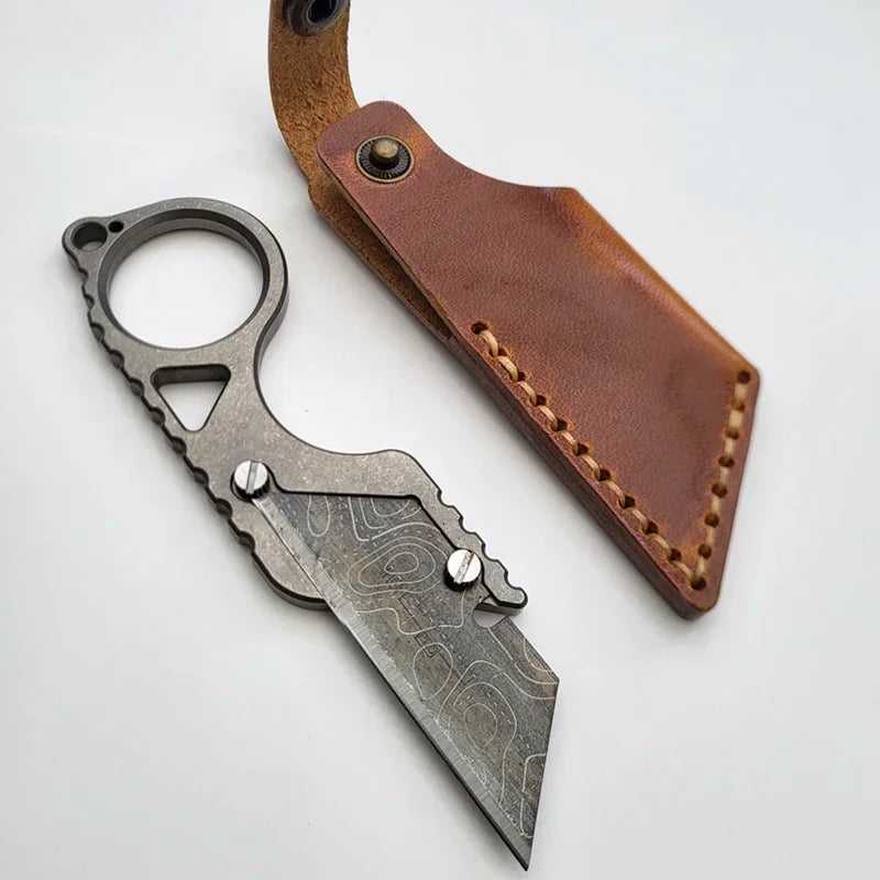 EDC Titanium Alloy Pocket Paper Cutter Knife Unpacking Pocket Outdoor Tools Mini Utlity Knife Tools