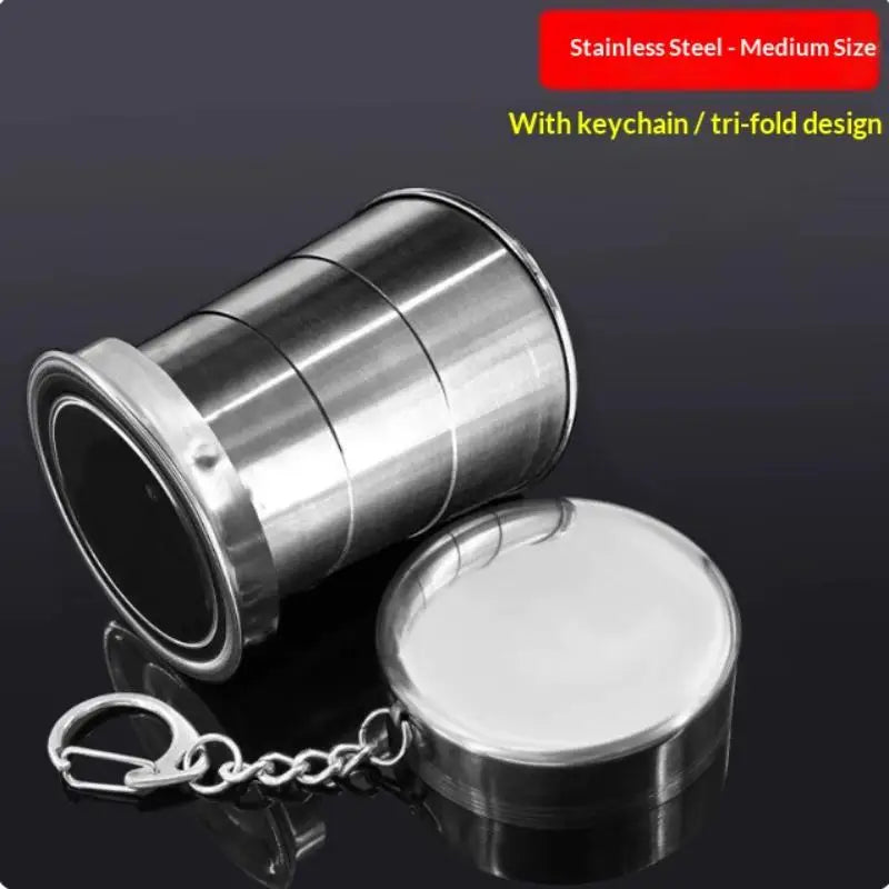 Stainless Steel Teacup with Collapsible Design for Camping Easy to Pack Lightweight Cookware for Outdoors