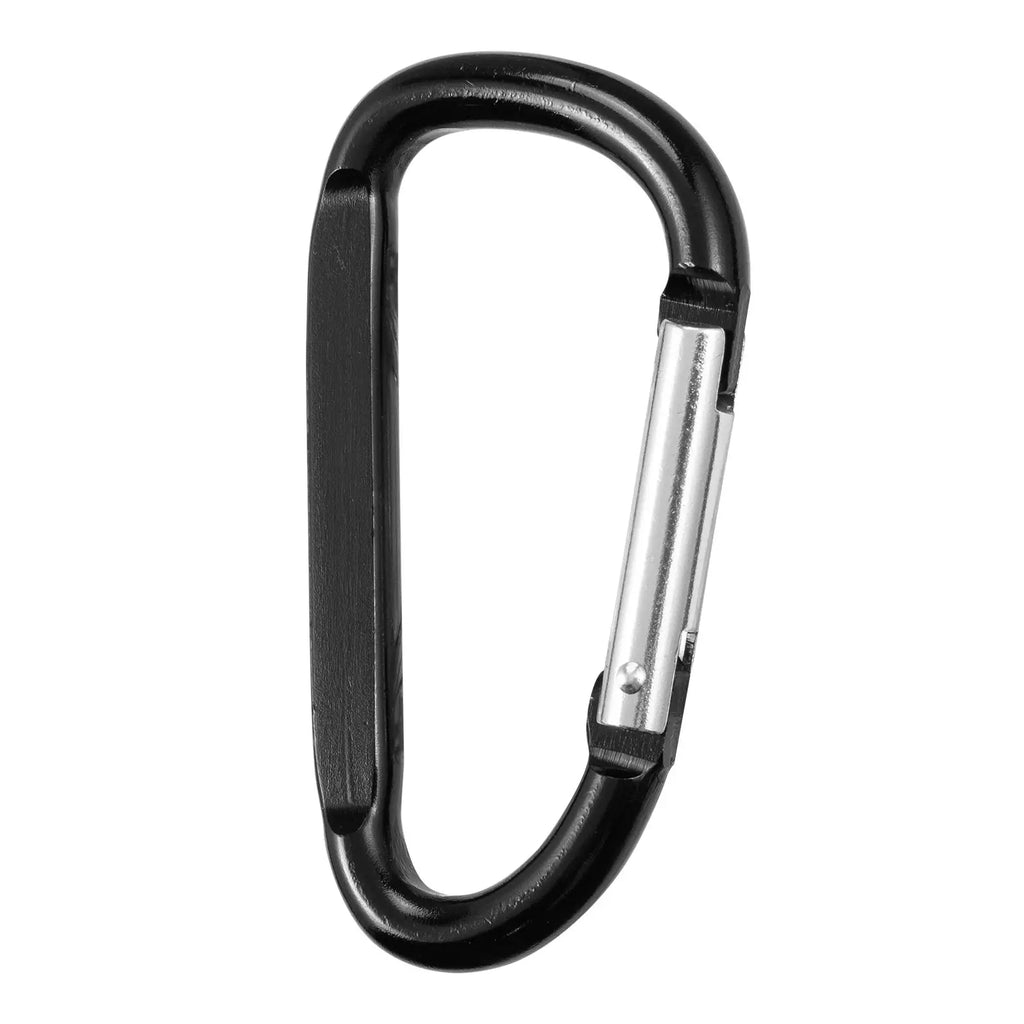 10 PCS Black Aluminum Alloy D Ring Carabiner 3.07" Spring Snap Hook Keychain Clip for Cars