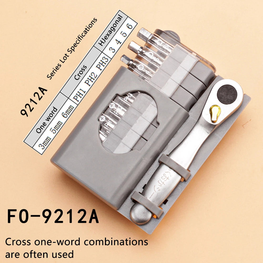Mini Ratchet Wrench Screwdriver Bit Set Multifunctional Special Shaped Slotted Phillips Screwdriver Hand Tools