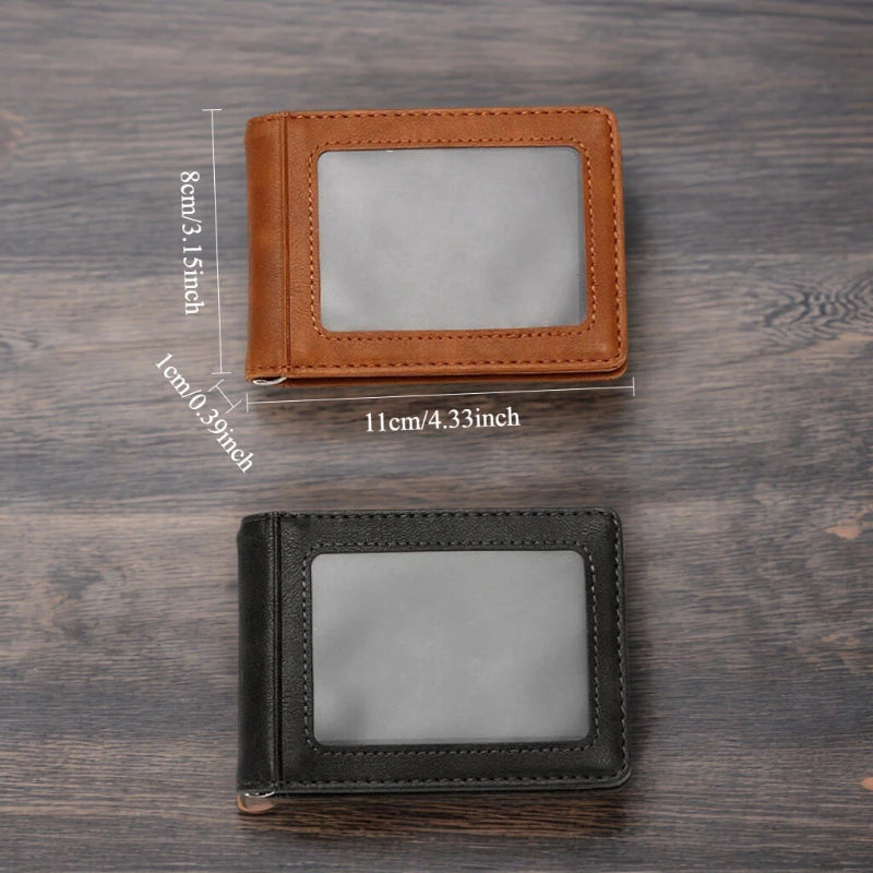 Multi Functional Men's Wallet RFID Card Bag Anti-theft Brush Multi Slot USD Money Clip Card Bag