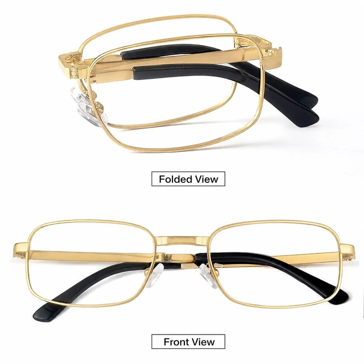 Anti-Blue Light Glasses Foldable Metal Frame Glasses Ultra Light Reading Glasses Hd For Outdoor Commuting Document Reading