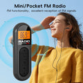 [Mini Portable FM Radio] Rechargeable Mini Portable FM Radio with Clip - Suitable for Meetings, Tours- Comes with Earphones