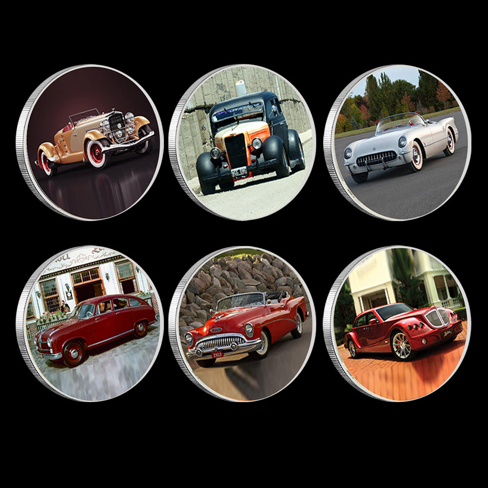Classic Cars Gold/silver Challenge Coins Vintage Luxury Car Challenge Medals Rider's Best Collection Men's Holiday Gifts