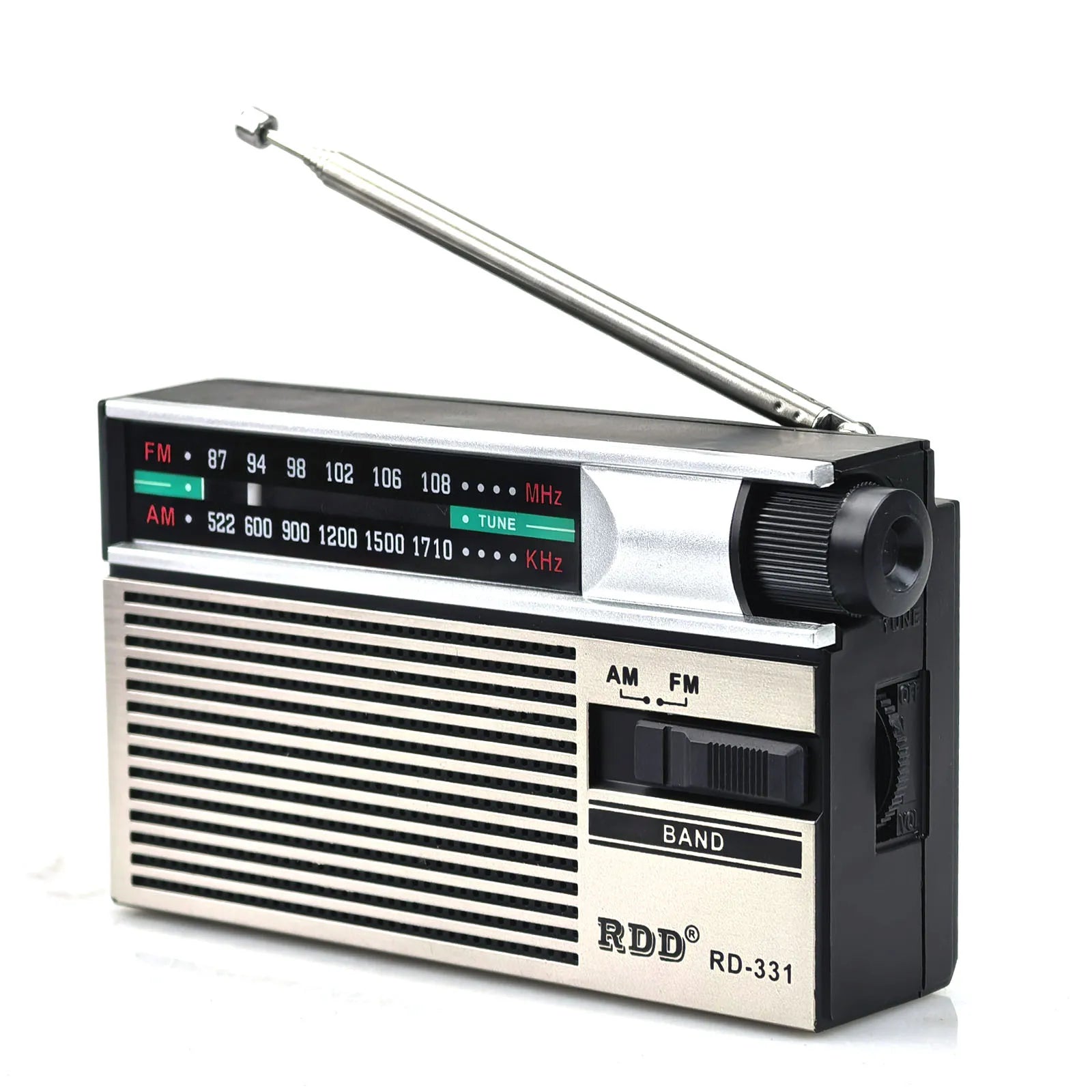 Mini Portable FM AM Radio Rehchargeable Vintage Dual Band Radios with Telescopic Antenna Rotary Switch 2 Power Supply for Elder