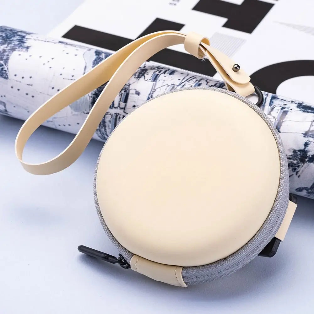 Foldable Round Sunglasses Storage Case Retro Fashion Beige Eyeglasses Pouch EVA Folding Glasses Case Portable