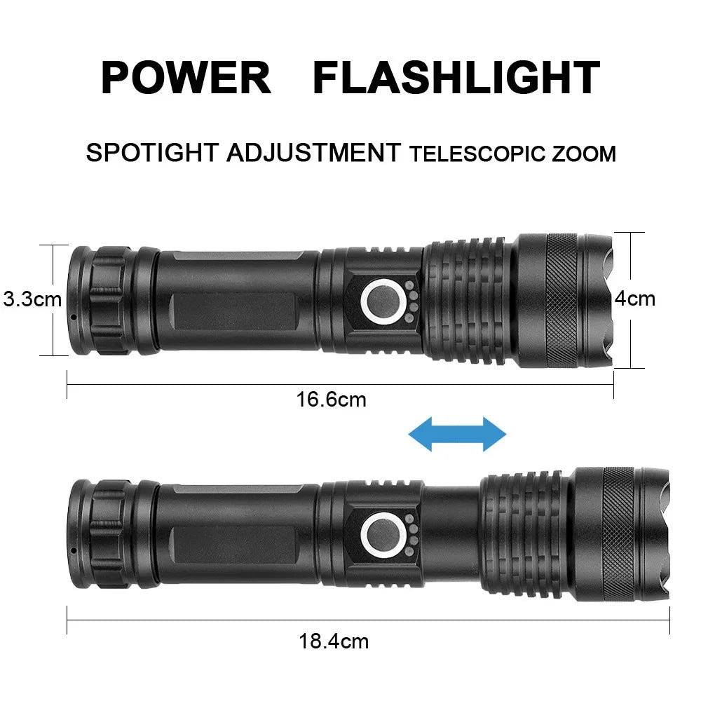 Rechargeable LED Flashlights 990000 Lumens Super Bright Portable Flashlights 5 Modes IPX4 Waterproof Handheld Torches for Hiking