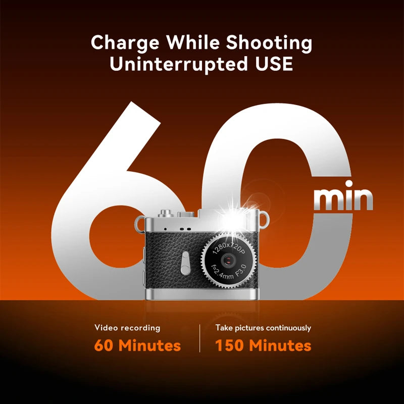 Mini 1080P HD Retro Digital Camera Pocket Cameras Photography Travel Selfie Entry-Level Small Mini Camera Compact Camcorder