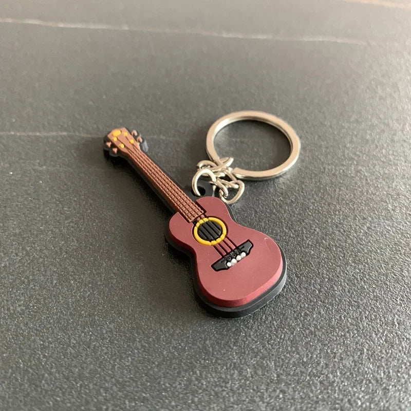 Fashion Key Chains Cute Violin Guitar Key Chains Mini Kawaii Musical Instrument Ornaments Gift for Friends Jewelry & Accessories