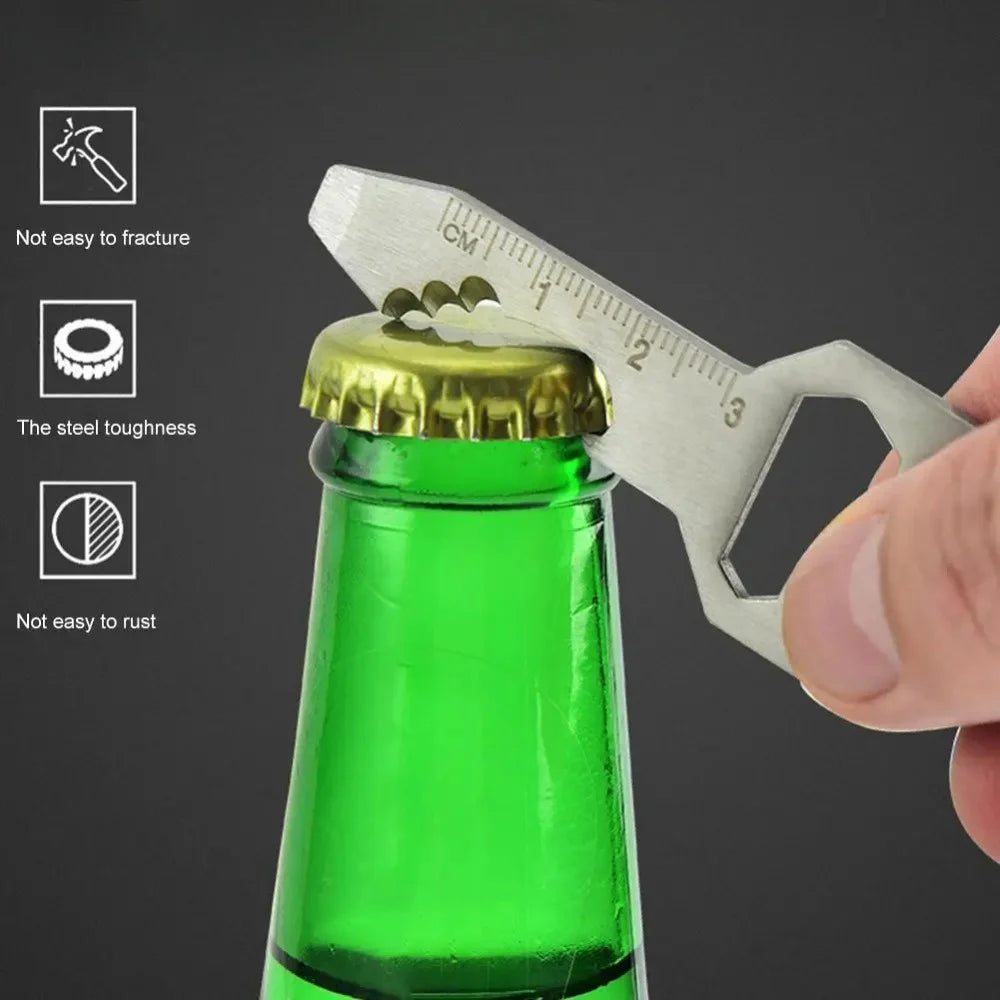 1PC Compact Outdoor Survival Bottle Opener Wrench Screwdriver Pocket EDC Multi Tool Keychain Outdoor Survival Gear Gadget