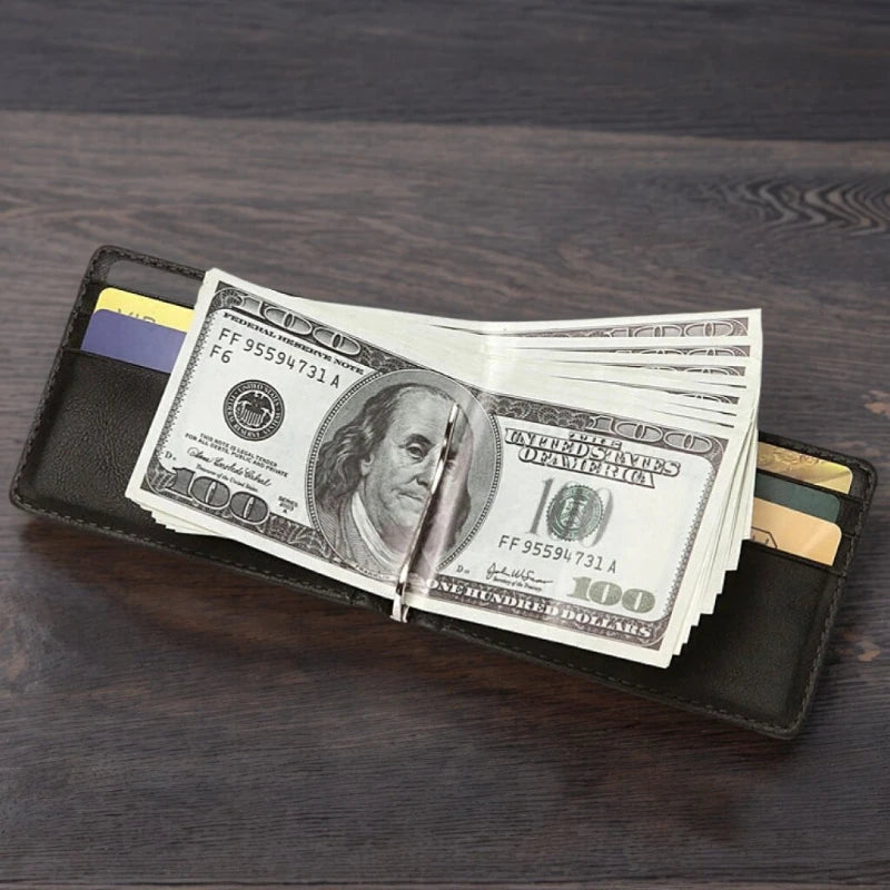 Multi Functional Men's Wallet RFID Card Bag Anti-theft Brush Multi Slot USD Money Clip Card Bag