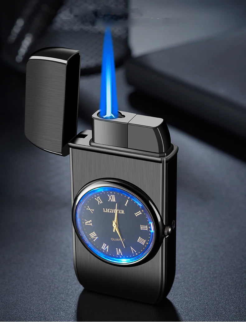 Unusual Metal Watch Gas Lighters Butane Windproof Lighters Turbo Lighters Gifts Gadgets Cigarette Lighters for Men