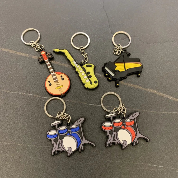 Fashion Key Chains Cute Violin Guitar Key Chains Mini Kawaii Musical Instrument Ornaments Gift for Friends Jewelry & Accessories