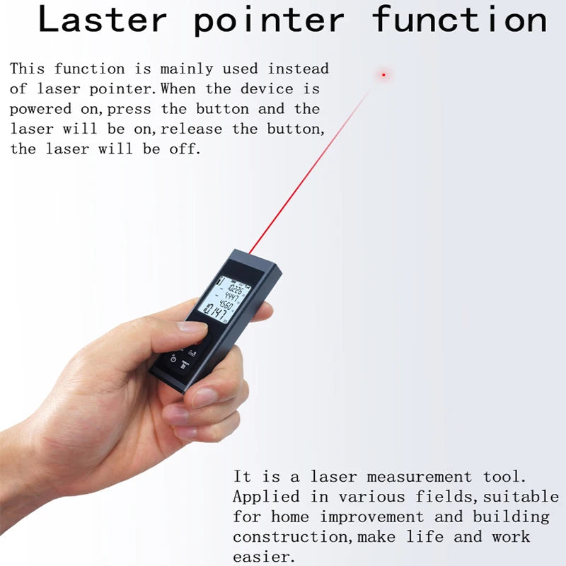 Laser rangefinder, aluminum alloy shell, USB charging, multiple measurement modes, 262FT/328FT distance with angle function