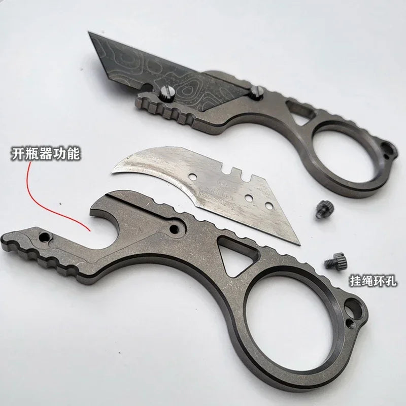 EDC Titanium Alloy Pocket Paper Cutter Knife Unpacking Pocket Outdoor Tools Mini Utlity Knife Tools