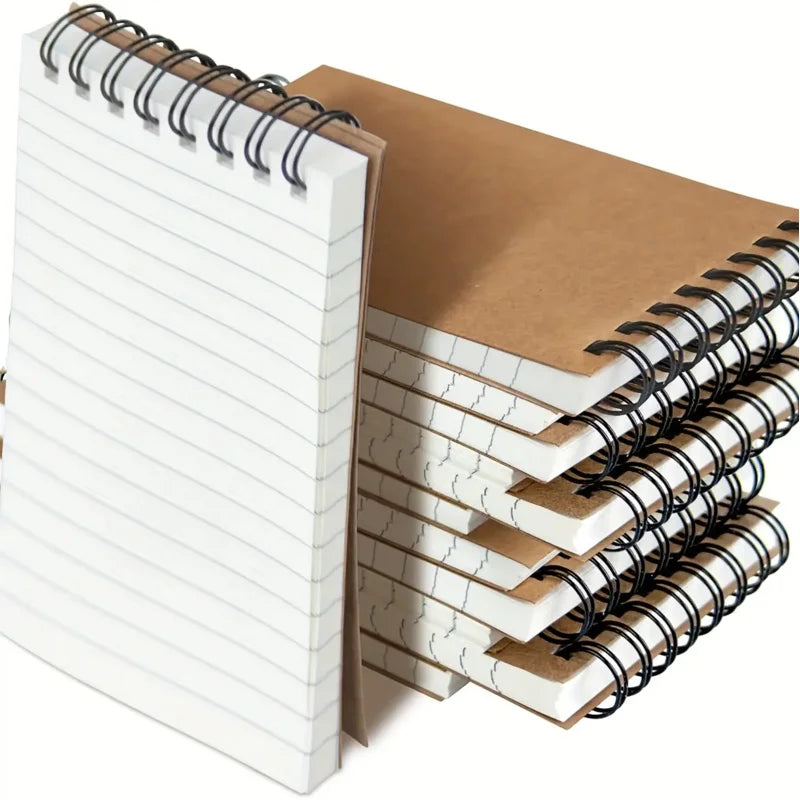 6/12/18 Pcs Pocket Spiral-Bound Notepads Office-Style Mini Notebooks Lined Paper Memos For Home University School Meeting Use
