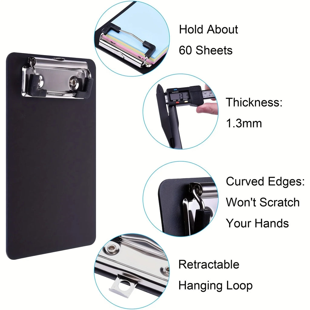 1-Pack Pocket-Sized Clipboards -  Portable, and Durable PP Material for Notes, Receipts,Compact 4x6 inches paper holder office