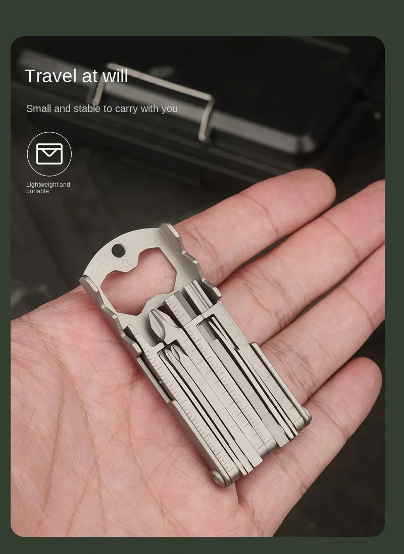 Multi-functional Stainless Steel Pocket Tool – 13-in-1 Portable Folding Tool for Outdoor Emergency Repairs