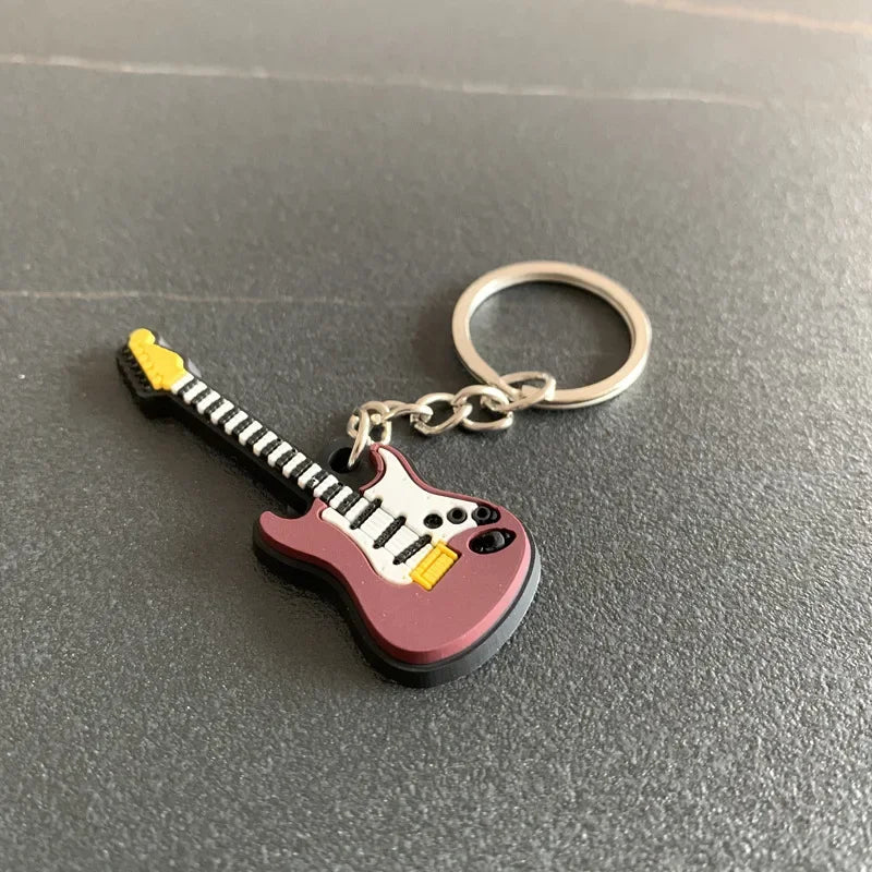 Fashion Key Chains Cute Violin Guitar Key Chains Mini Kawaii Musical Instrument Ornaments Gift for Friends Jewelry & Accessories