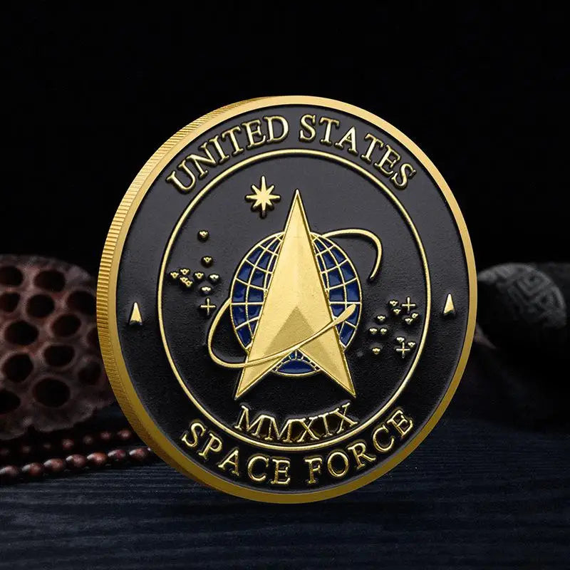 United States Space Force Challenge Coin And Heros Valor Prayer For Courage Coin Souvenirs Coins Golden Plated Decorations