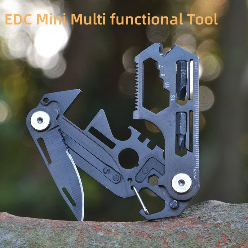 Multi functional knife tool card EDC outdoor survival folding wrench tool knife stainless steel combination knife card