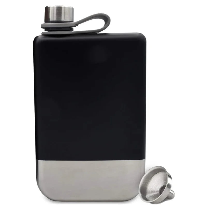1 Set Hip Flask for Whiskey 9oz 304 Stainless Steel Hip Flask with Funnel Leakproof Camping Whiskey Flask