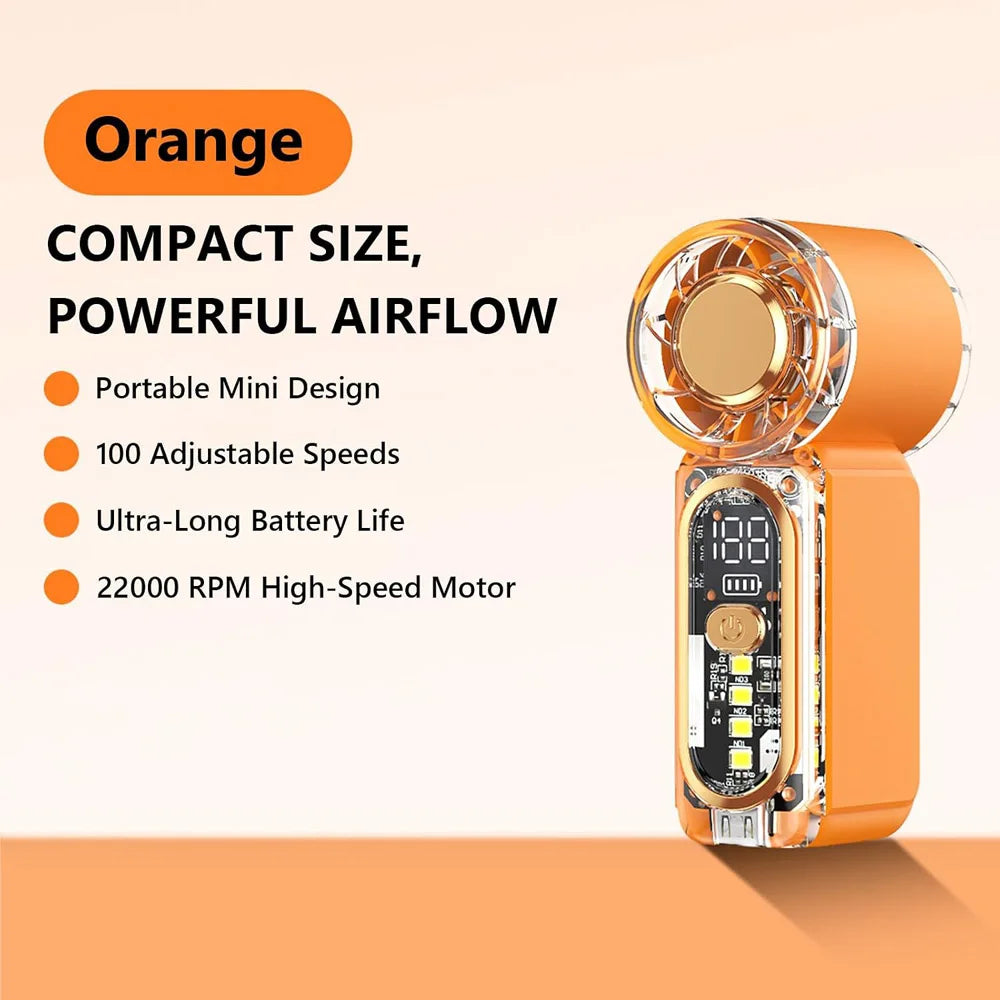 Mini Handheld Fan Type-c Rechangable Mini Personal Pocket Fans， Ultra-quiet Small Electric Fan for Travel/summer/concerts