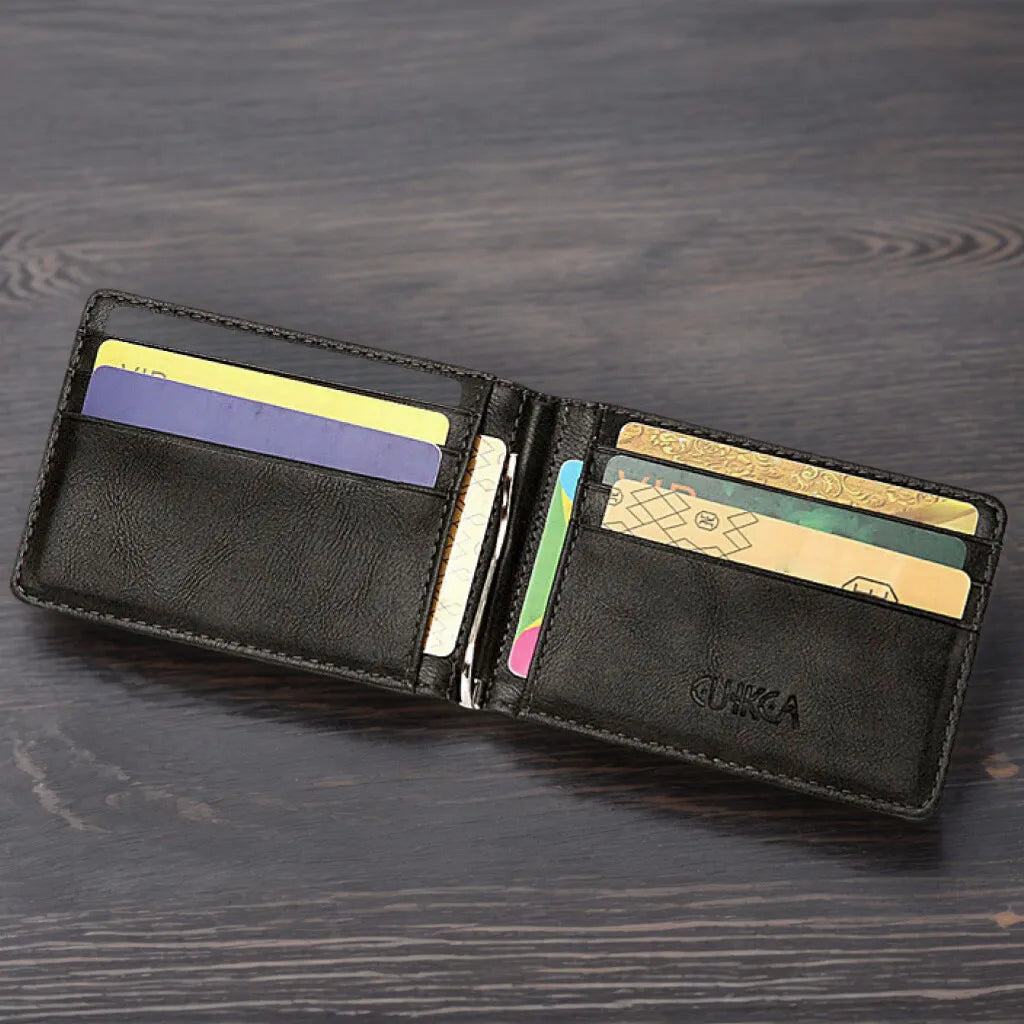 Multi Functional Men's Wallet RFID Card Bag Anti-theft Brush Multi Slot USD Money Clip Card Bag