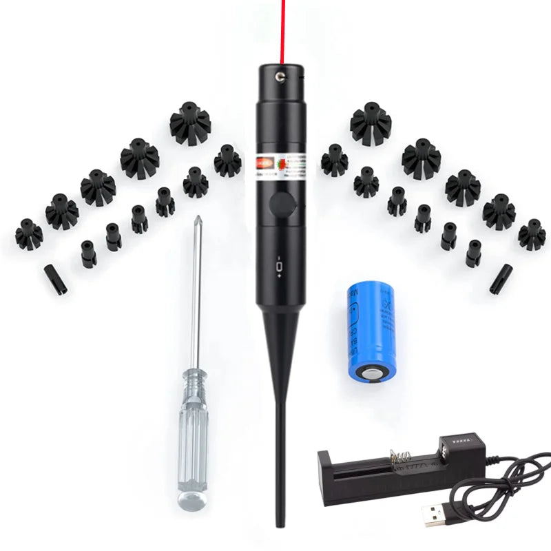 Green Red Laser Boresighter Kit for Rifle .22 .177 to.78 12GA Caliber Red Laser Pointer Collimator Universal Boresighter