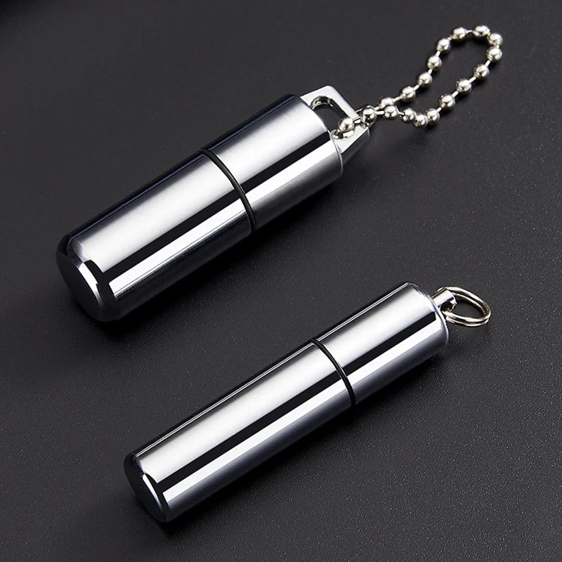 Mini Keychain Kerosene Lighter Portable Waterproof Cigarette Lighters Outdoor Survive Tool Grinding Wheel Men‘s Gift No Oil