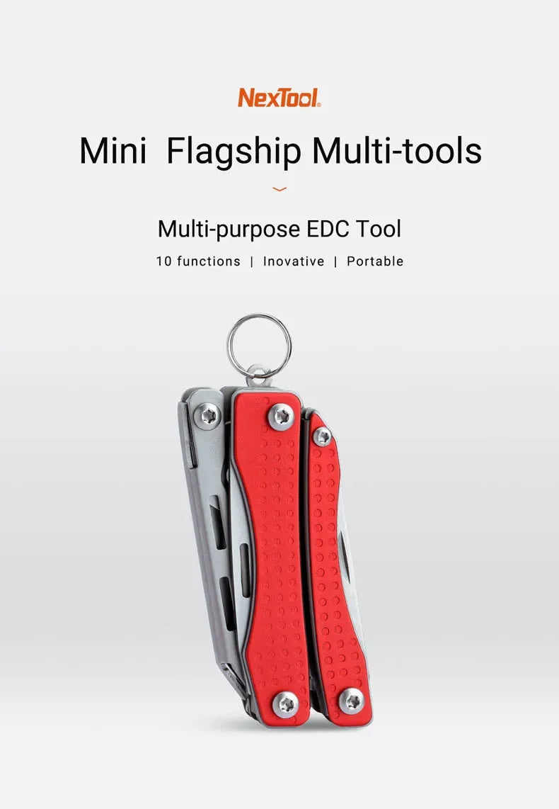NexTool Mini Flagship Multitool 10 in 1 Mini EDC Keychain Multi Tool Folding Pliers Pocket Knife Scissors Outdoor Tools