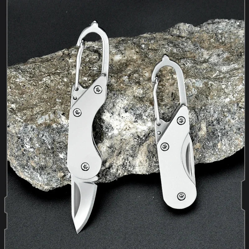 Outdoor Camping Portable Pocket Keychain EDC Multitools Knives With Buckle Outdoor Tools Stainless Steel Mini Folding Knife 1Pcs
