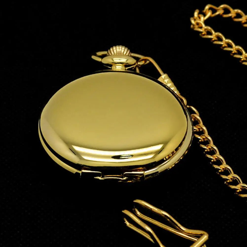 Quartz Pocket Watch Fob Chain Necklace Mens Father Gifts Clock Classic Smooth Vintage Pocket Watch Necklace Pendant Pocket Watch