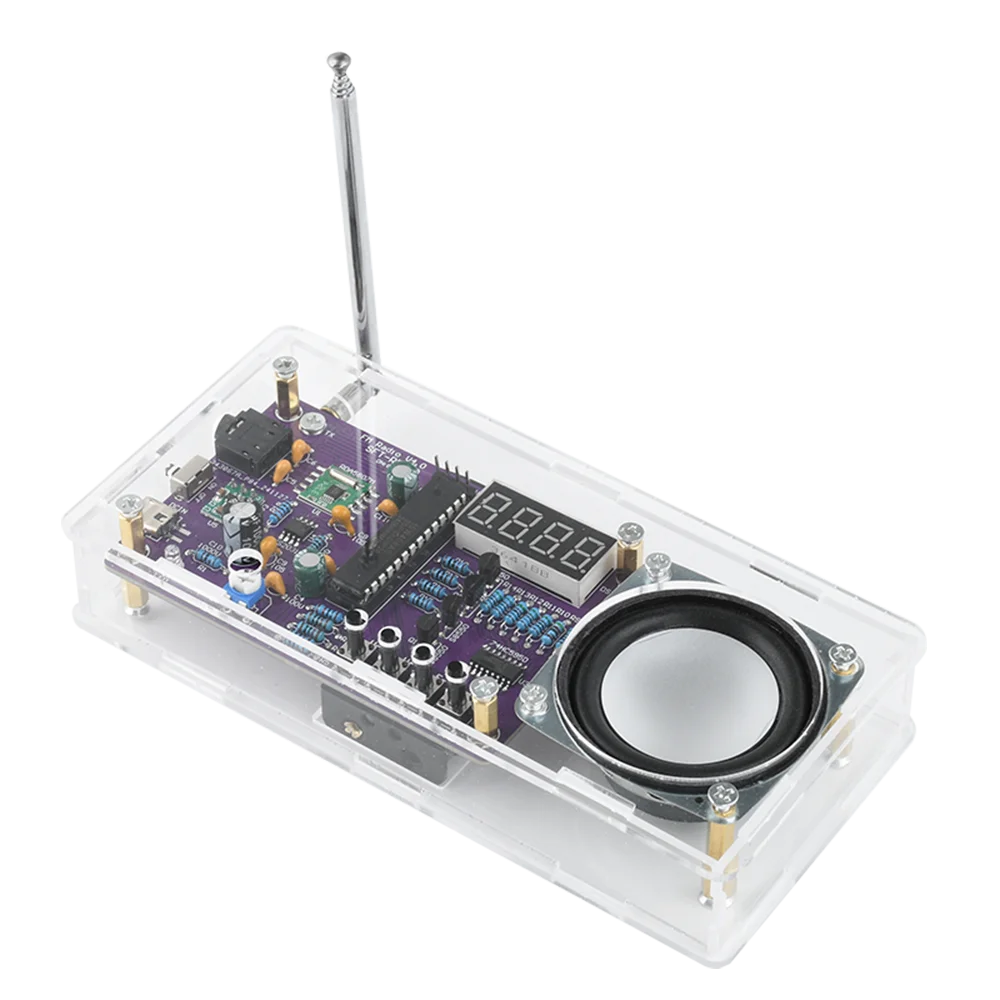 Radio electronic DIY kit AXS2031 FM radio digital tube display radio single chip learning assembly parts 87.5MHz~108MHZ