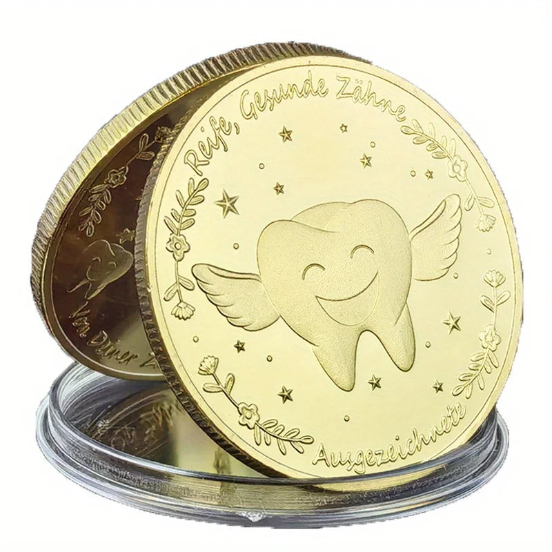 Cartoon Tooth Fairy Commemorative Coins Birthday and Christmas Gifts Home Kitchen Party Supplies Collection Coins