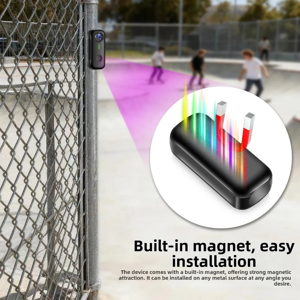 Magnetic Wearable Action Camera Compact Magnetic Action Camera Every Adventure In Style Body Cam For Sports & Cycling