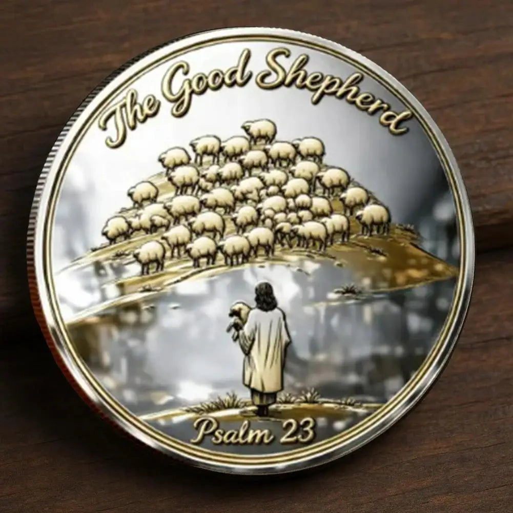 Faith Coin Faith Commemorative Coin Jesus Good Shepherd Psalm 23 4 Protection Challenge Coin Keepsake Token for Believers