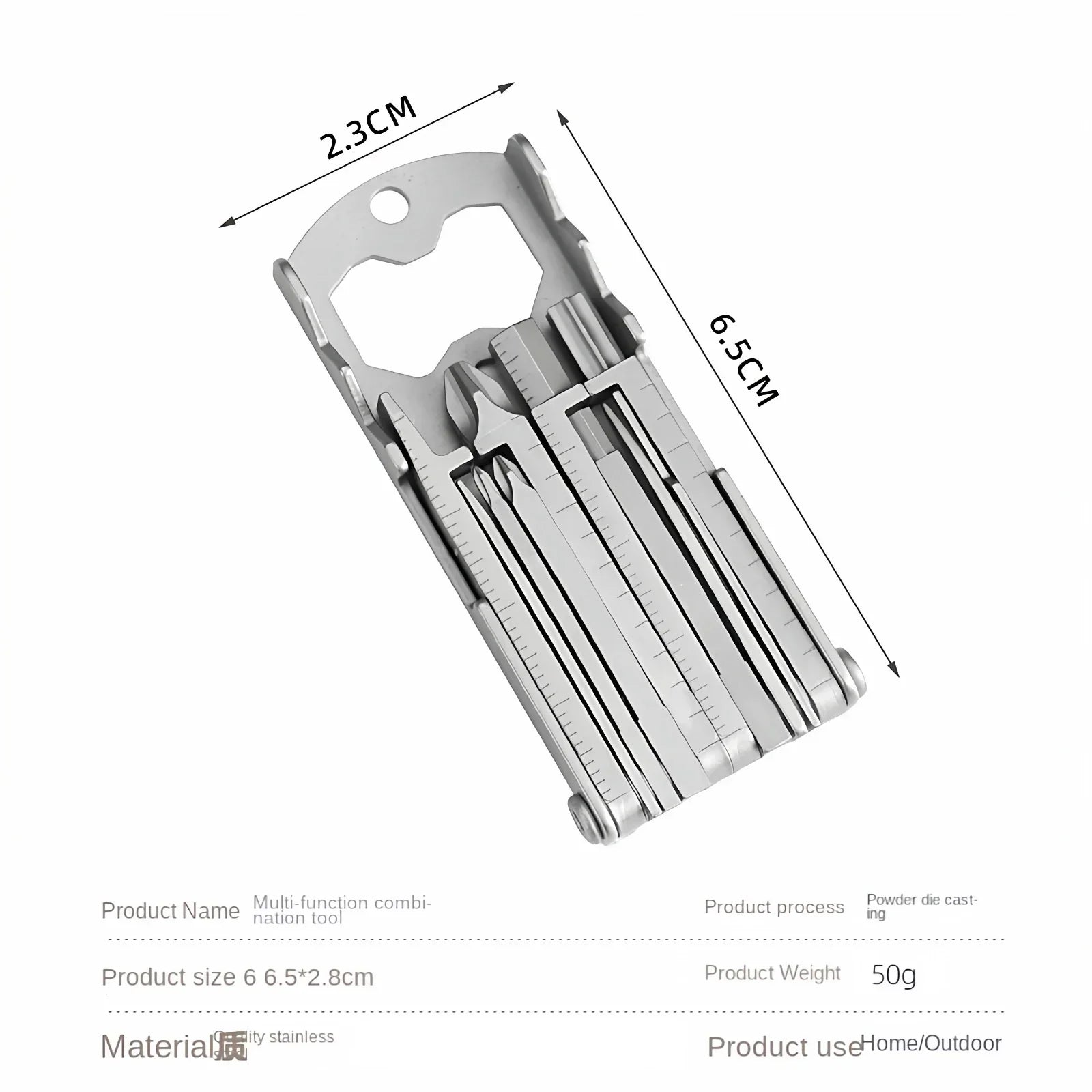 Multi-functional Stainless Steel Pocket Tool – 13-in-1 Portable Folding Tool for Outdoor Emergency Repairs