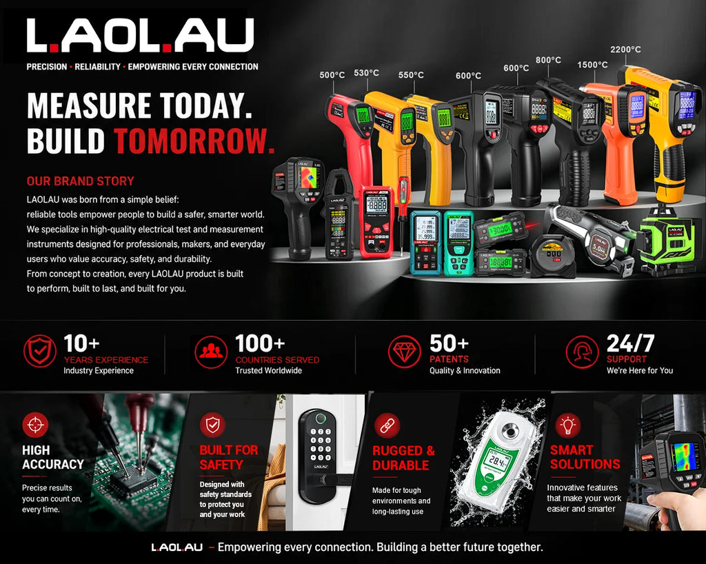 LAOLAU Digital Laser Range Finder RED/Green Laser Beam Meter High Precision Measuring Tools Backlit Screen IP54 Waterproof