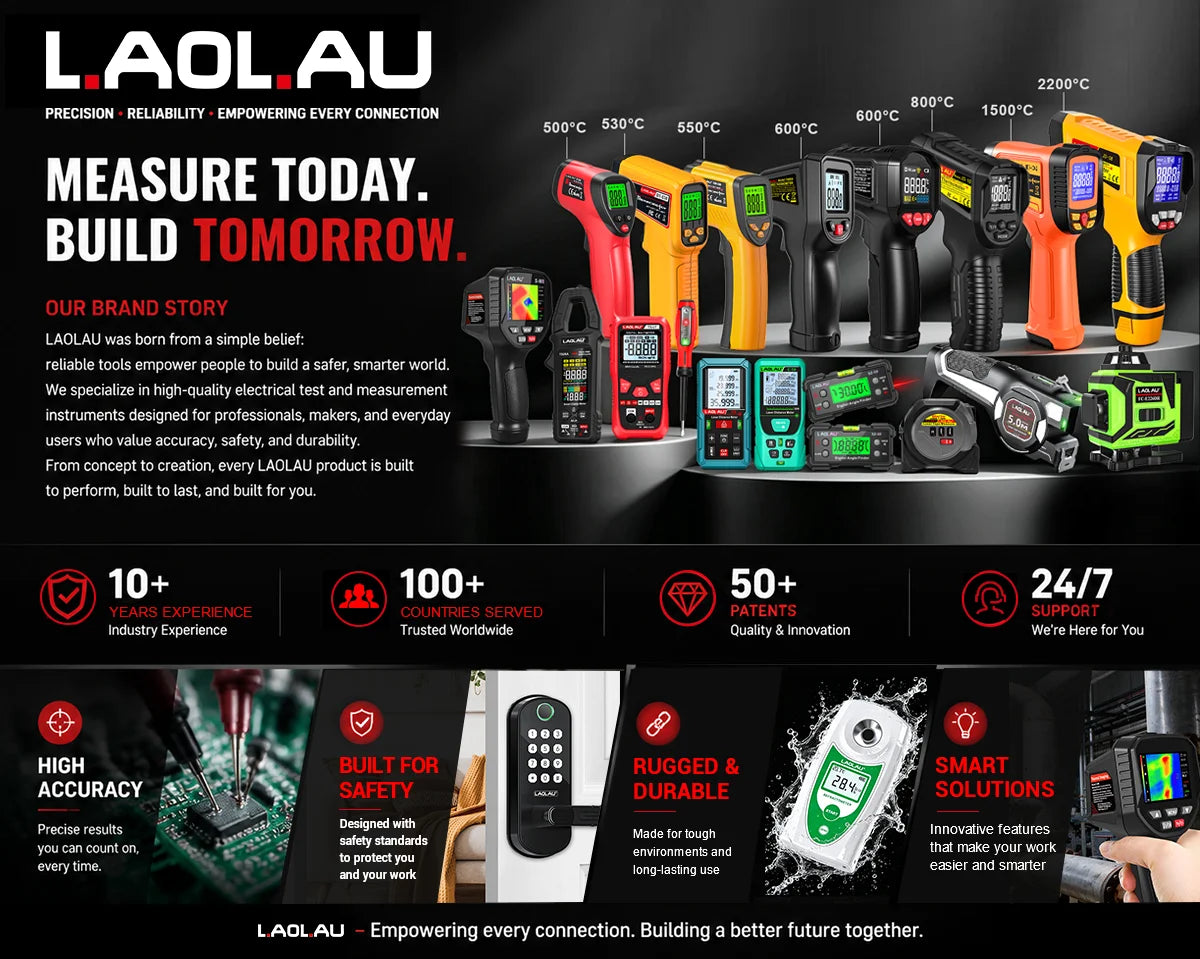 LAOLAU Digital Laser Range Finder RED/Green Laser Beam Meter High Precision Measuring Tools Backlit Screen IP54 Waterproof